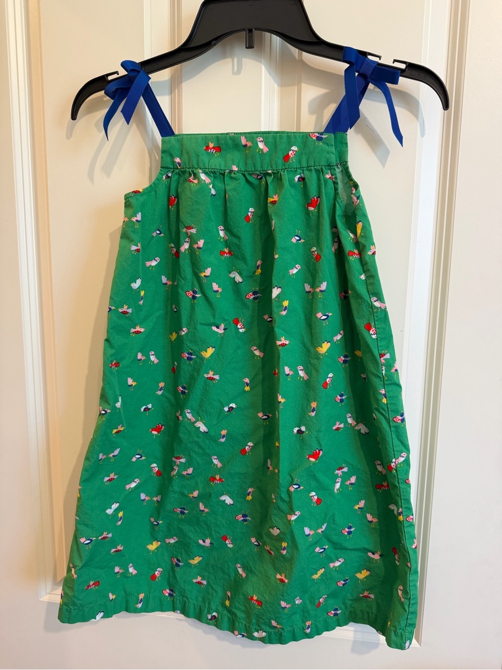 Hanna Anderson green bird print tank dress. 100% cotton